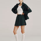 와이드 플리츠 스커티 쇼츠 W
