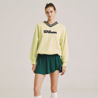 오버사이즈 브이넥 기모 맨투맨 W