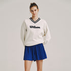 오버사이즈 브이넥 기모 맨투맨 W