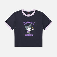 [윌슨X산리오캐릭터즈] 링거 크롭 티셔츠 W 쿠로미