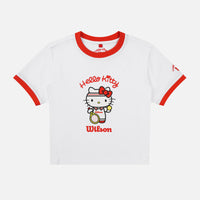 [윌슨X산리오캐릭터즈] 링거 크롭 티셔츠 W 헬로키티